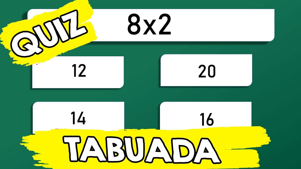 QUIZ DA TABUADA - Vamos Treinar a tabuada com essas 15 multiplicações