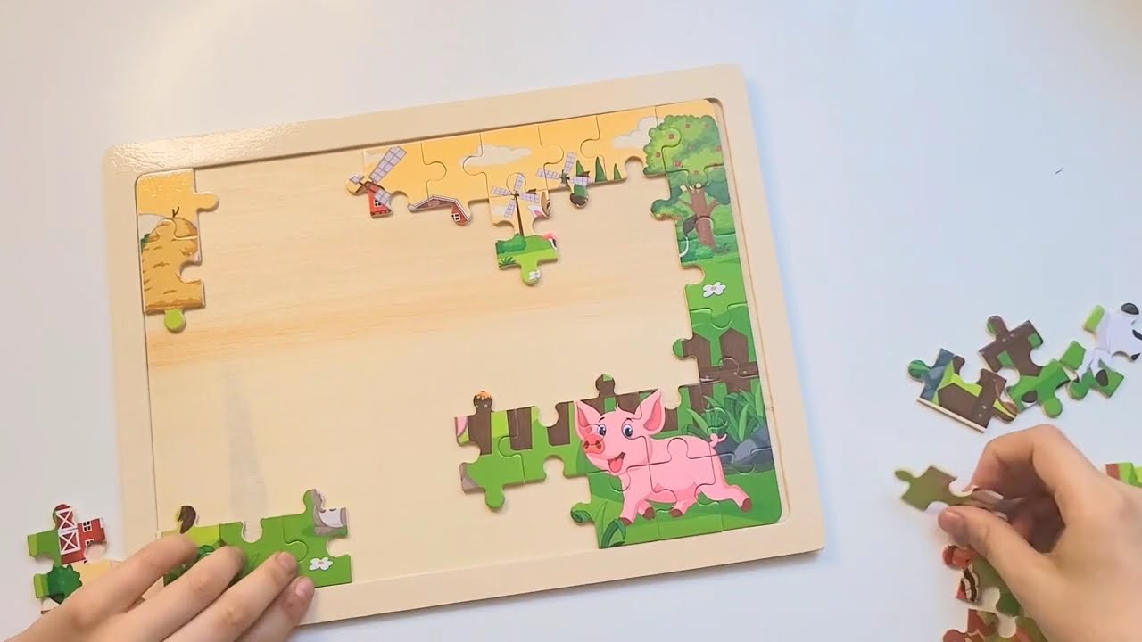 Puzzle Animaux de la Ferme pour Enfant| Jeu Éducatif en Bois