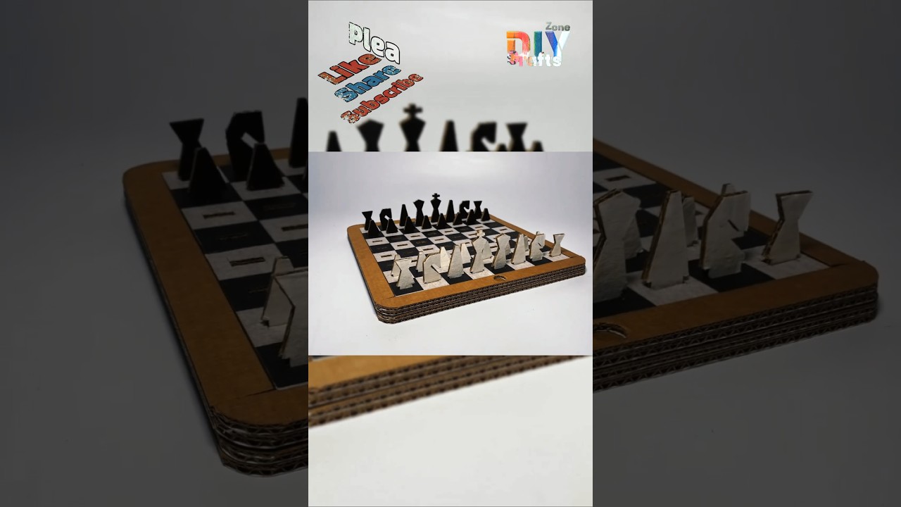 DIY Cardboard Chess Board for Kids - Fun & Easy Beginner Craft! #shorts #diycraftszone #diycardboard