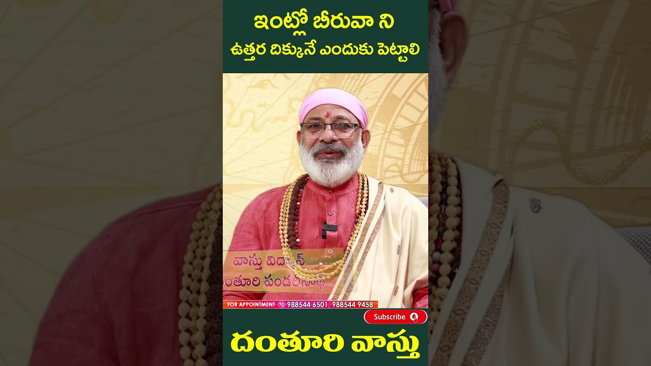 ఇంట్లో బీరువా ఏ దిక్కున పెట్టాలి? Beeruva Position at home #youtubeshorts #danturipandarinath