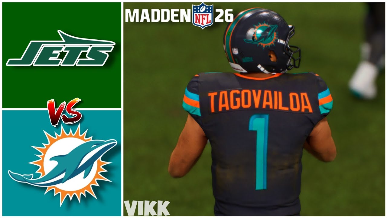Jets vs Dolphins Week 4 Simulation (Madden 26)