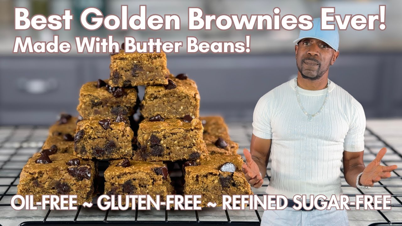 Best Chocolate Chip GOLDEN BROWNIES - Gluten-Free, Oil-Free, Refined Sugar-Free