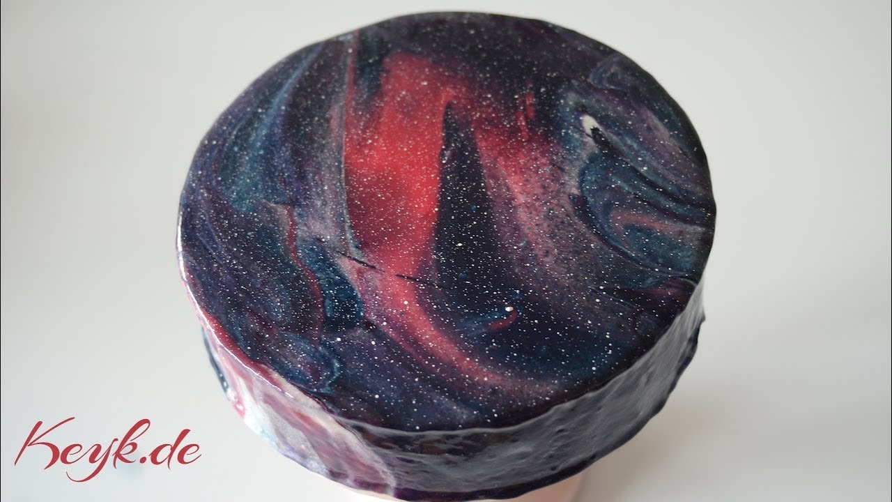 Galaxy Mirror Glaze without Gelatine and Syrup - Mirror Glaze with Agar Recipe