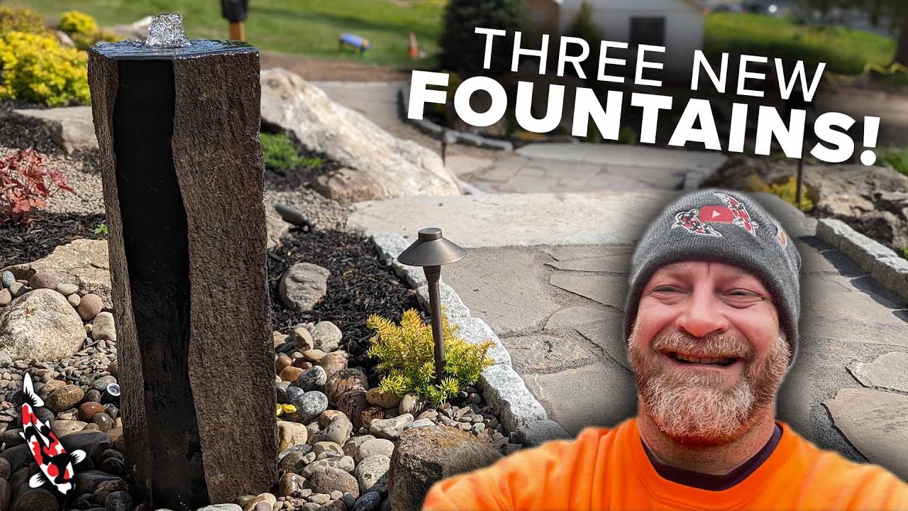 ULTIMATE Backyard Staircase | Three Brand New Fountains!