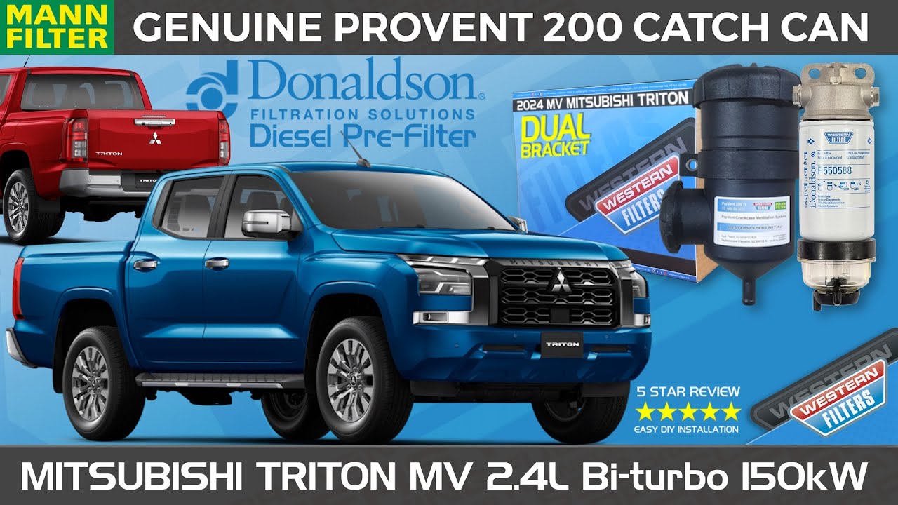 MV Mitsubishi Triton Provent Catch Can and Donaldson Diesel Pre - Filter Installation