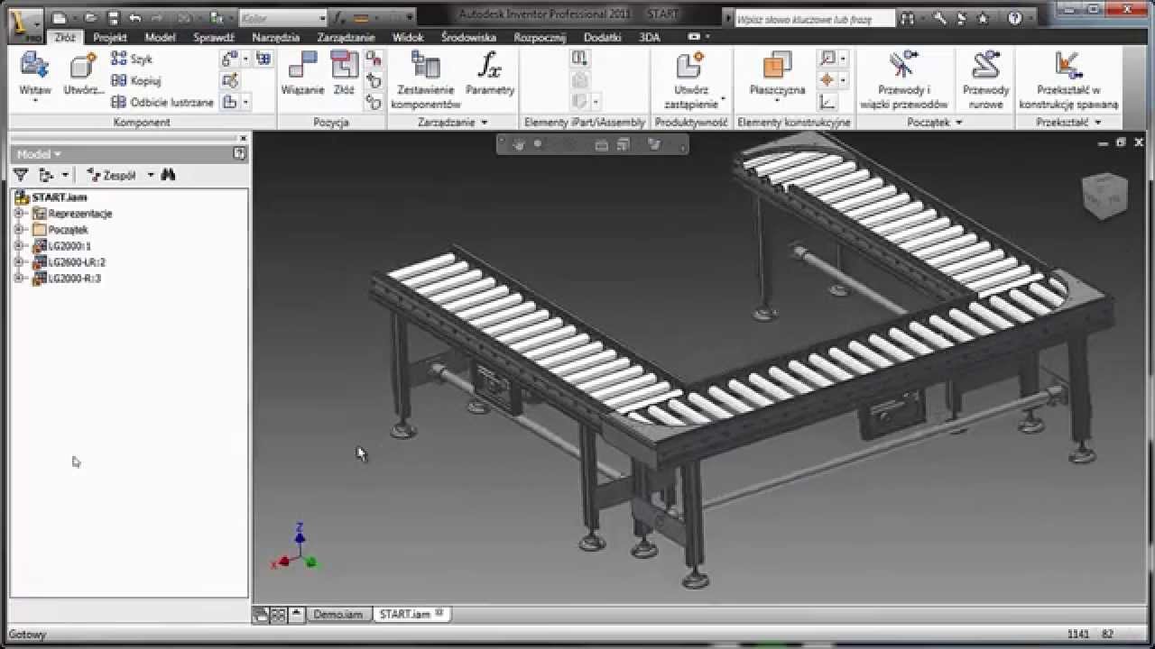 Piezas y ensambles inteligentes para transportadora con Autodesk Inventor