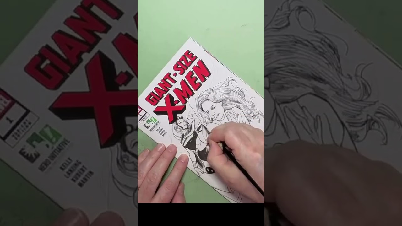Steve Lieber Sketches Storm & Jean Grey (Hero Initiative Art)