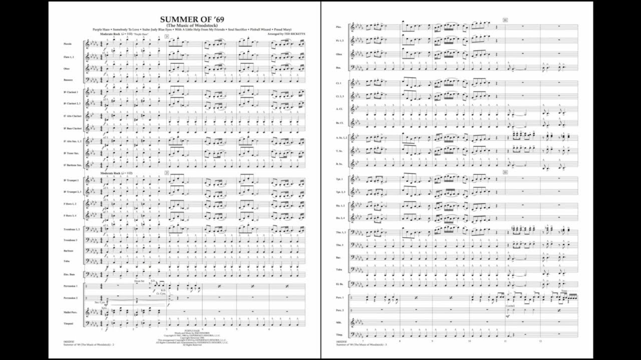 Summer of '69 (The Music of Woodstock)/arr. Ted Ricketts