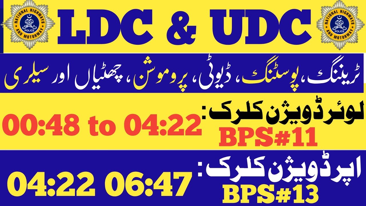 LDC & UDC Jobs in Motorway Police | Salary, Promotion, Posting, Duties Explained (BPS 11 & 13)