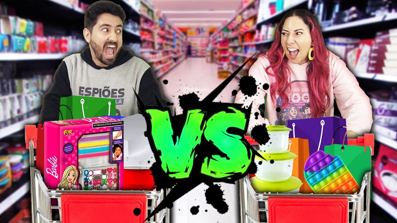 QUEM COMPRAR MAIS COISAS DIFERENTES NO MERCADO GANHA | Gabriel e Shirley 2.0