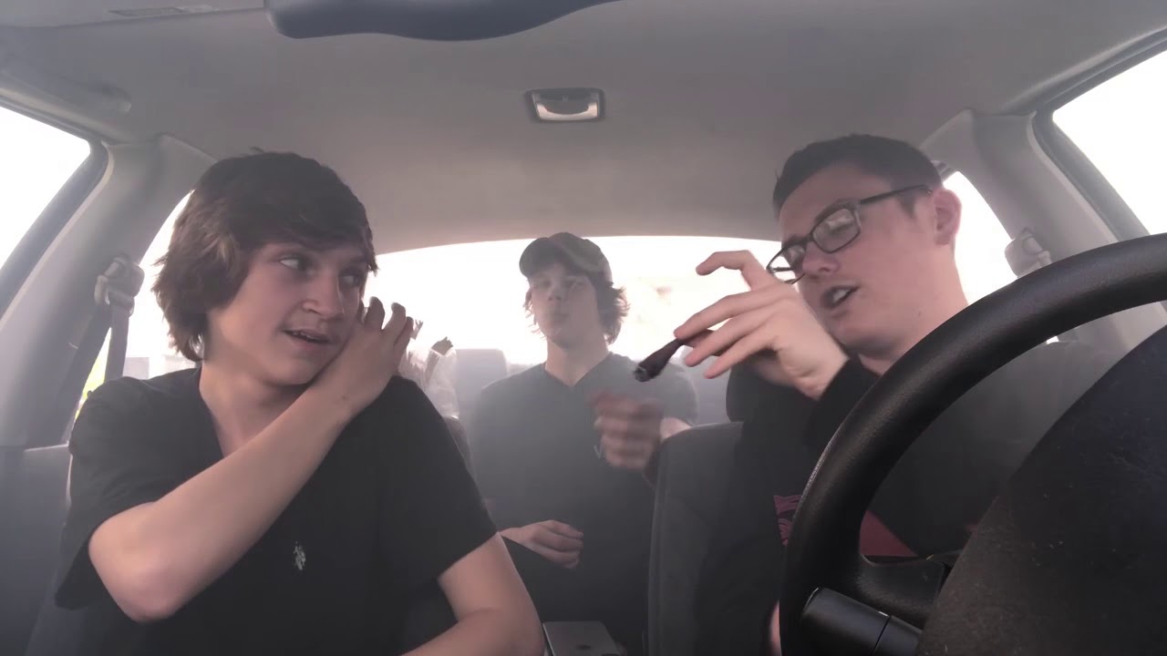 Backwood car hotbox with gas mask