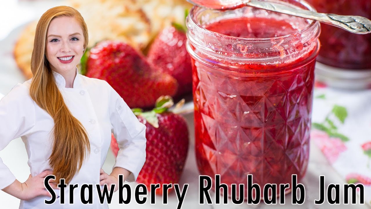 EASY Homemade Strawberry Rhubarb Jam Recipe!!