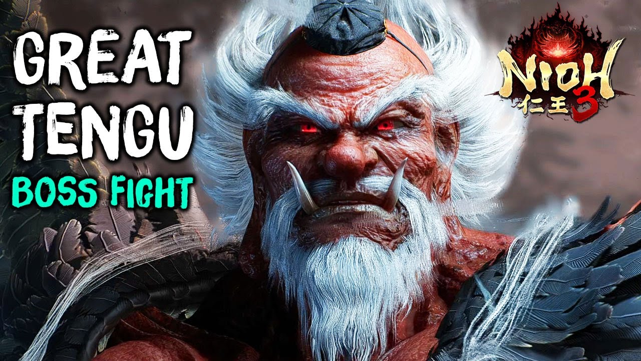 Nioh 3 - Победа над боссом Великим Тэнгу (билд с самурайским топором)