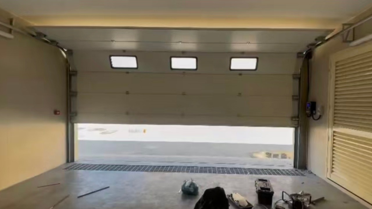 Sectional Garage Door Running with Side Mounted Motor | Real Project