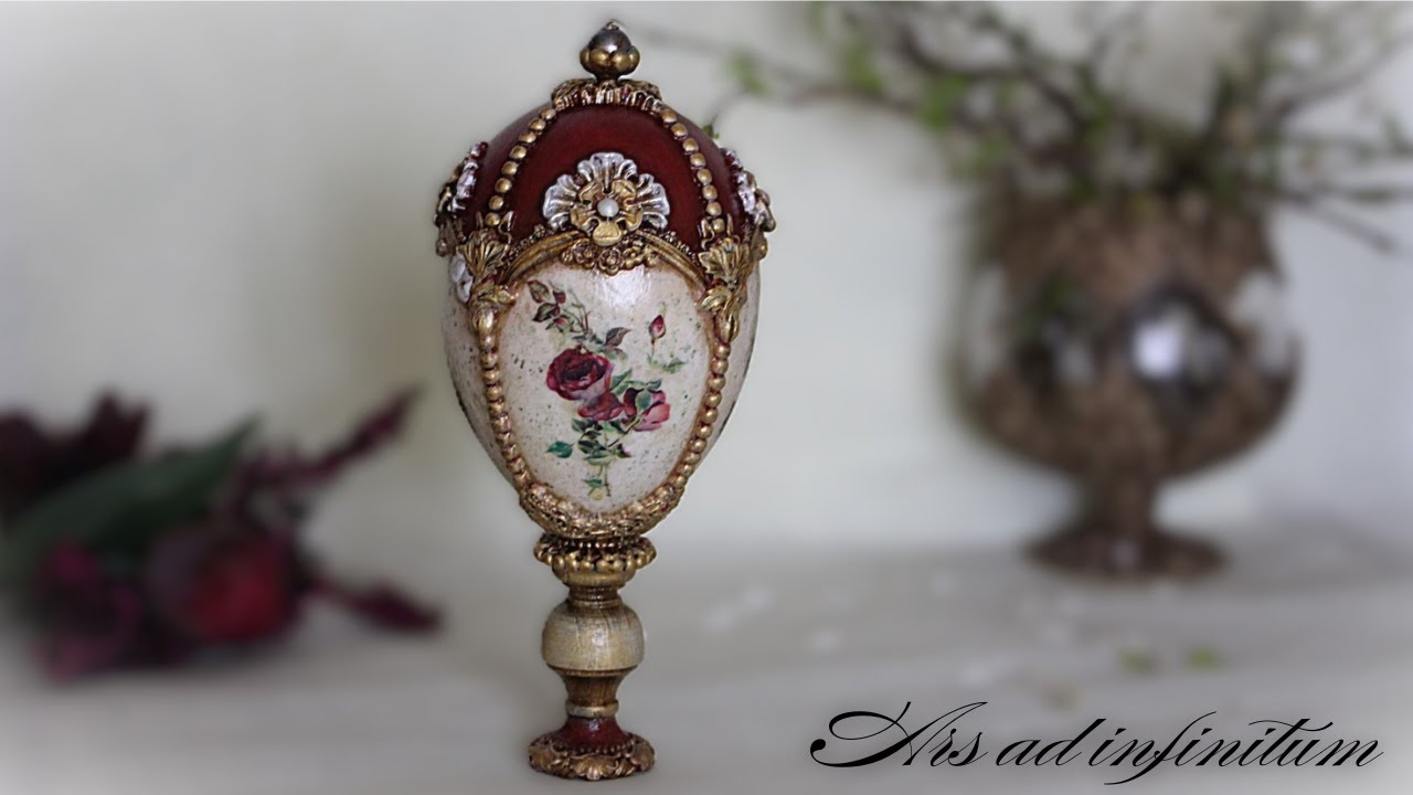 Antique Fabergé style egg. / Antyczne jajo w stylu Fabergé. Decoupage tutorial.