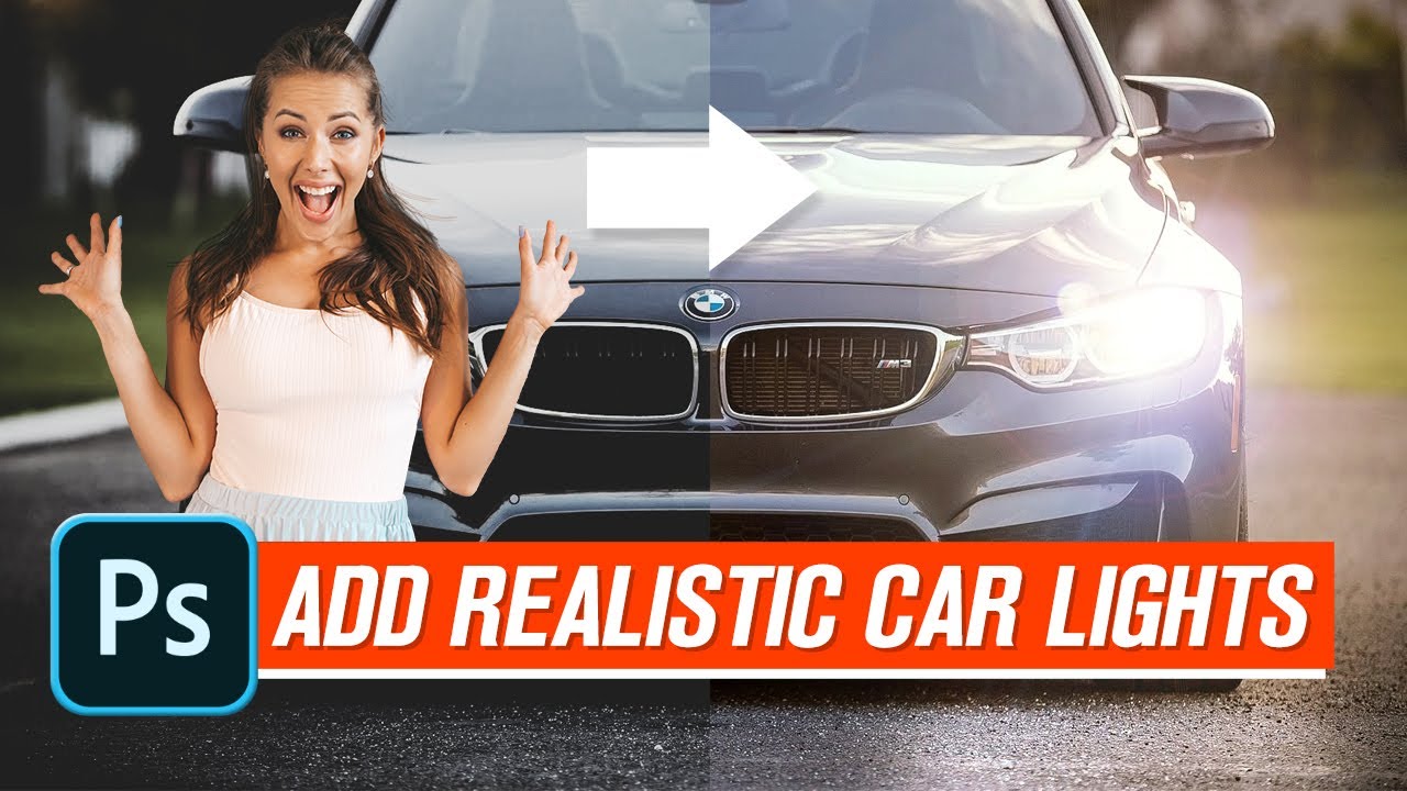 Добавьте реалистичные автомобильные фары — урок по работе с BMW Photoshop