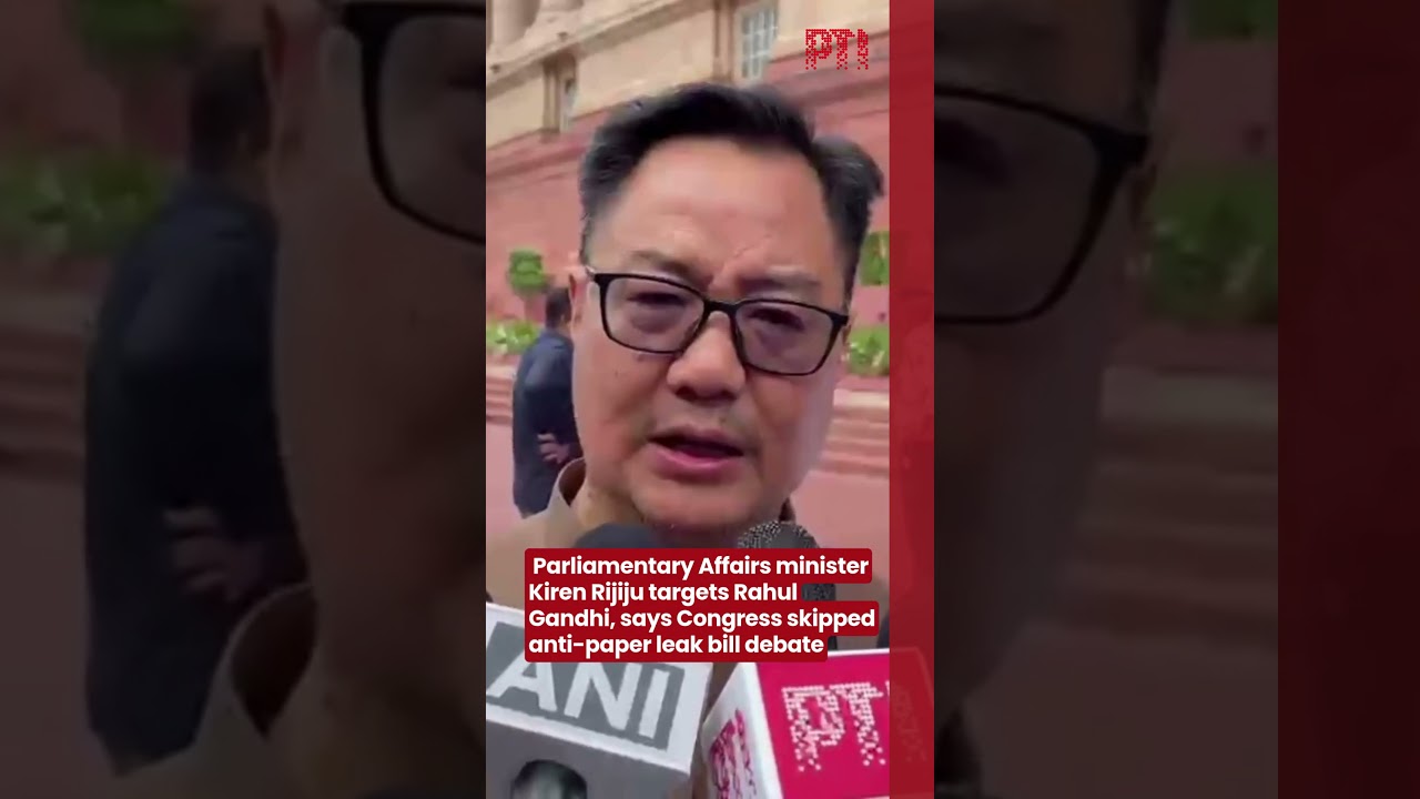 Kiren Rijiju targets Rahul Gandhi, says Congress skipped anti-paper leak bill debate