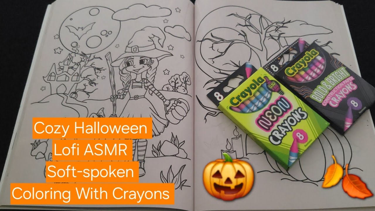 ASMR• Lofi• Cozy Halloween• Soft-spoken• Coloring With Crayons🎃