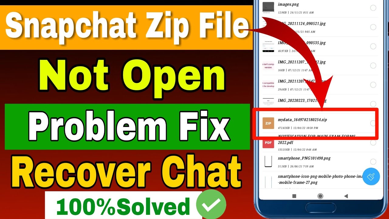 Snapchat My data zip file not open problem || snapchat se delete photo chat wapas kaise laye