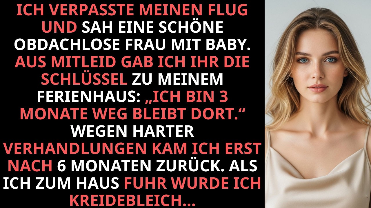 Ich verpasste meinen Flug und sah eine schöne Obdachlose mit Baby. Ich gab ihr meinen Schlüssel...