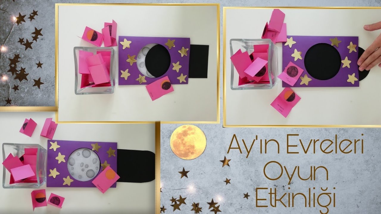 Ay'ın Evreleri Sanat Etkinliği ve Oyunu🌗🌑🌕🌙Moon phases for kids game