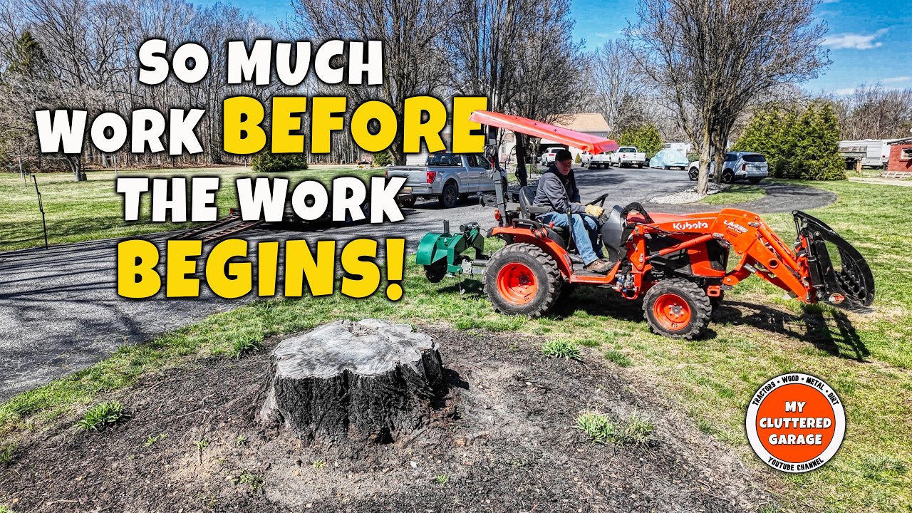 Can a Compact Tractor Grind a 36-Inch Maple Stump? | Kubota B2601 + Woodland Mills WG24 - MCG #340