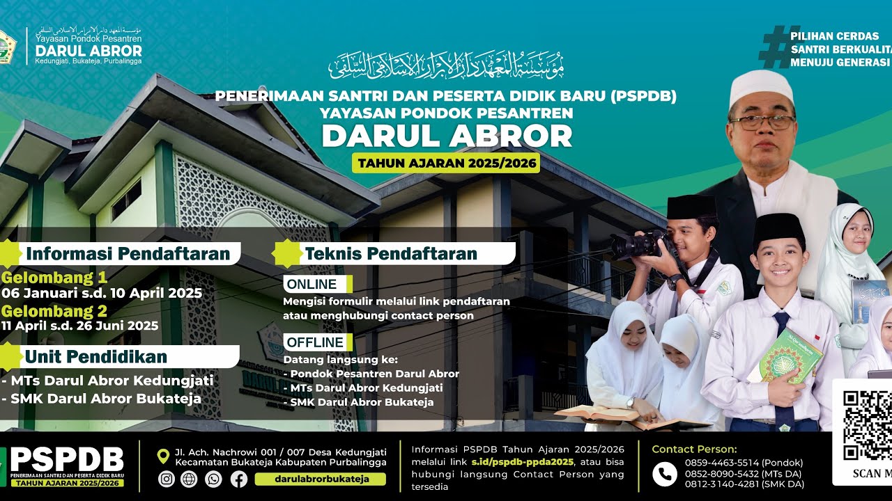 Sudah Dibuka!!! Penerimaan Santri Dan Peserta Didik Baru Yayasan Pondok Pesantren Darul Abror
