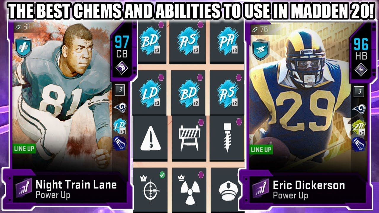 THE BEST CHEMS AND ABILITIES TO USE IN MADDEN 20! | MADDEN 20 ULTIMATE TEAM