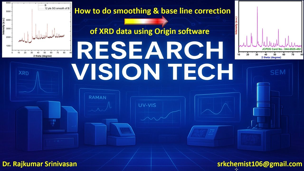 How to Smooth and Correct Baseline of #XRD Data Using #Origin Software#tamil#