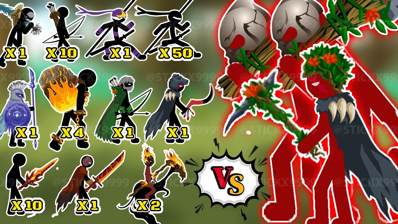 ALL UNITS vs The NEW GENERAL Army - FINAL BOSS x 2 & SICKLEBEAR ⚔️ Stick War Saga MOD 💥 Stickx9999
