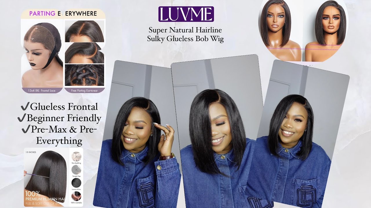 LUVME Super Natural Hairline Silky Bob Wig | Glueless Frontal Wig