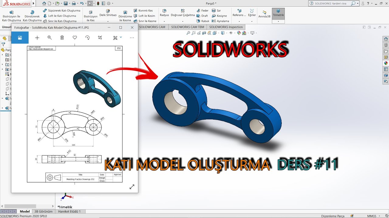 SolidWorks Katı Model Oluşturma #11