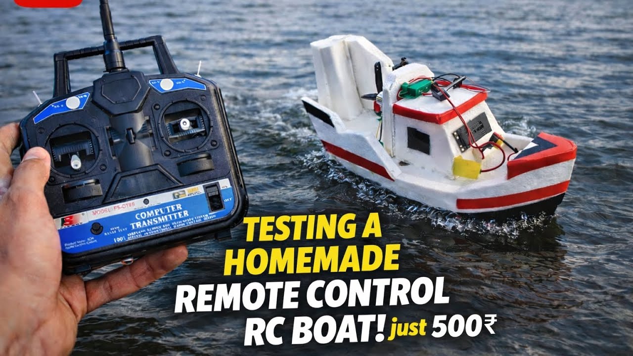 TESTING HOMEMADE THERMOCOL RC BOAT ⛵||#youtubeshorts #bldcmotor #engineeringlife #diy 