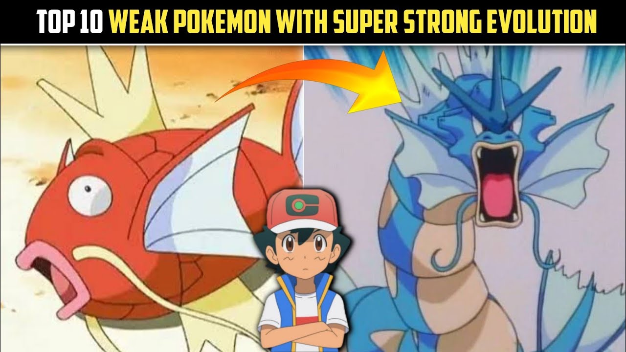 Top 10 Weakest Pokemon With Super Strong Evolution|10 Strongest Pokemon Evolutions|