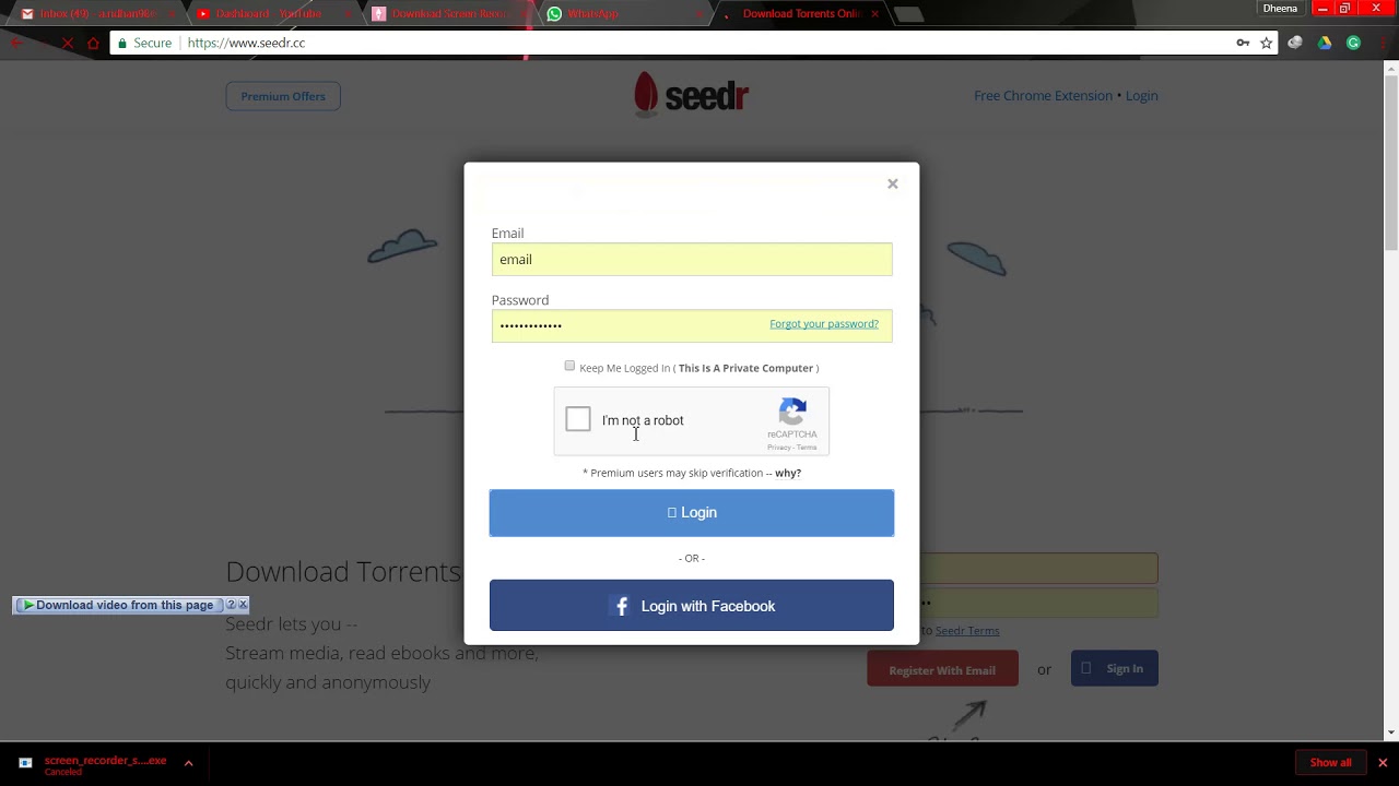 how to create seedr account