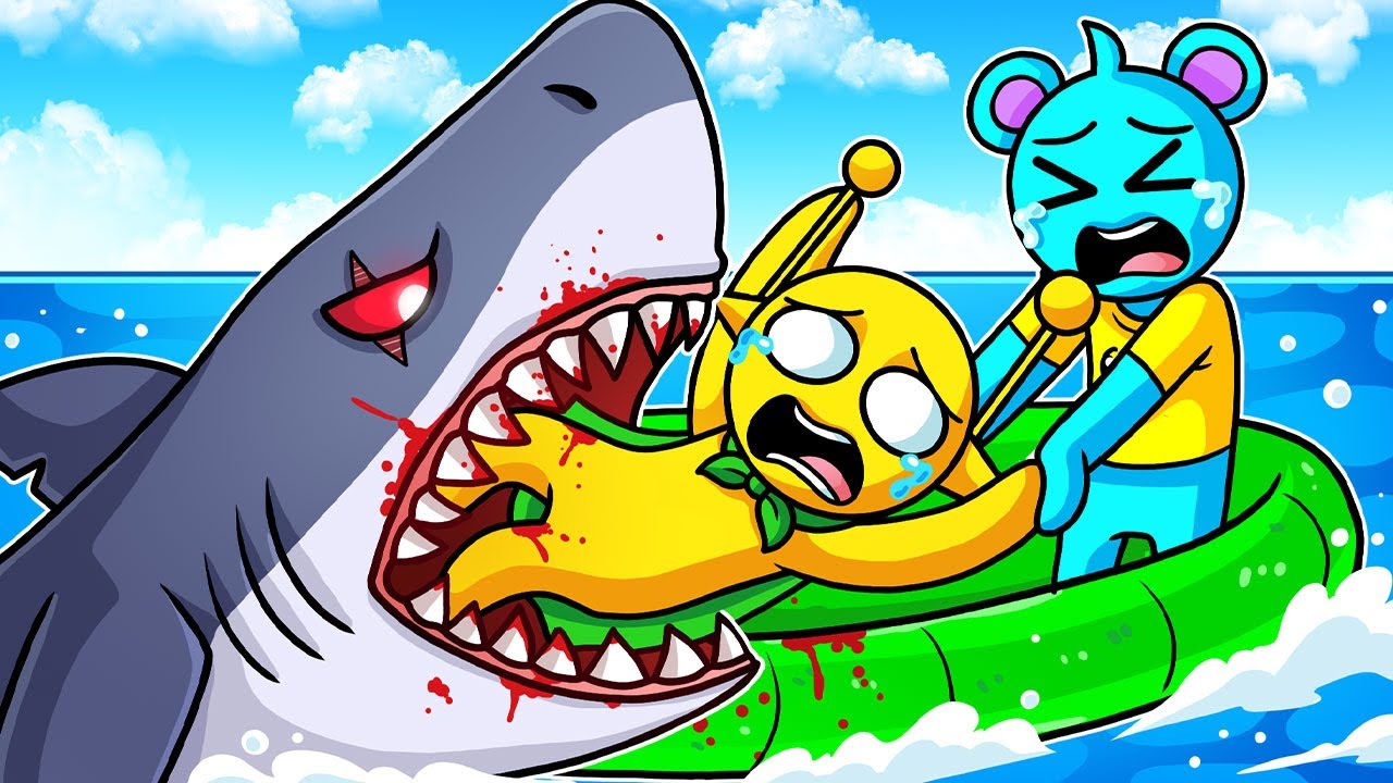 ¡SIMON ES DEVORADO POR UN TIBURÓN GIGANTE! 😭😱 Gang Beasts con Mis AMIGOS  (sprunki)