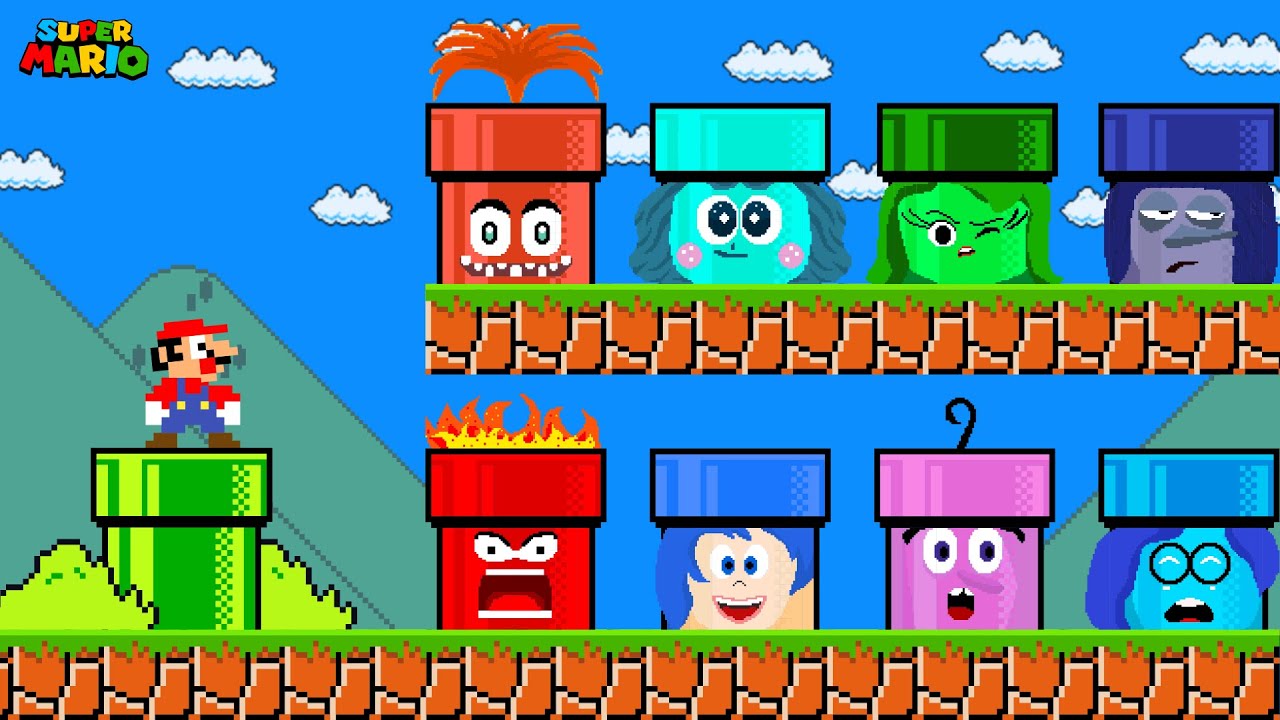 Mario DON’T FALL into The Wrong Pipe INSIDE OUT Characters!
