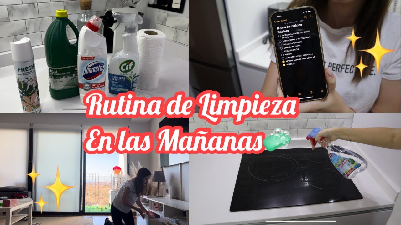 RUTINA de LIMPIEZA en las MAÑANAS 🧼LIMPIA CONMIGO!✨