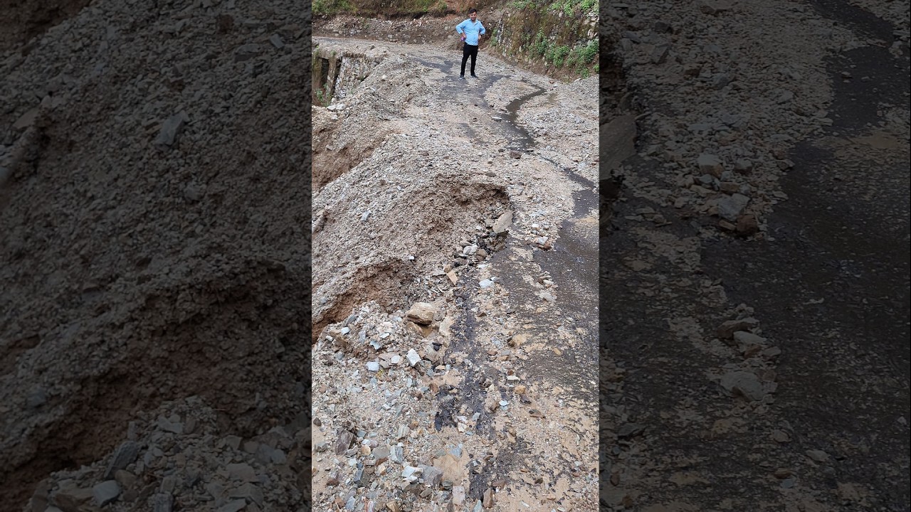 Landsliding In Almora Danya Highway #trending #viral #youtubeshorts #shorts