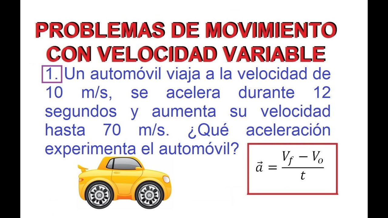 1. PROBLEMAS DE MOVIMIENTO CON VELOCIDAD VARIABLE. DEFINICI&Oacute;N DE ACELERACI&Oacute;N (MUA)
