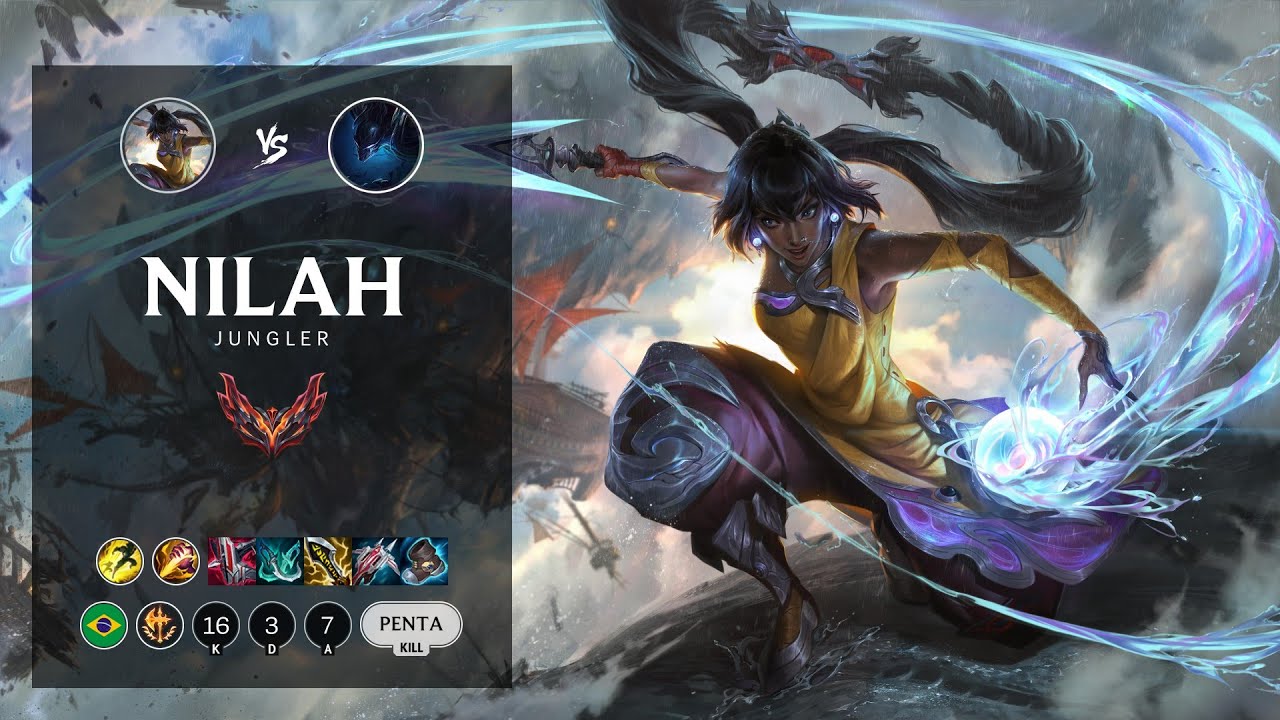 Nilah Jungle vs Nocturne - BR Grandmaster Patch 12.13