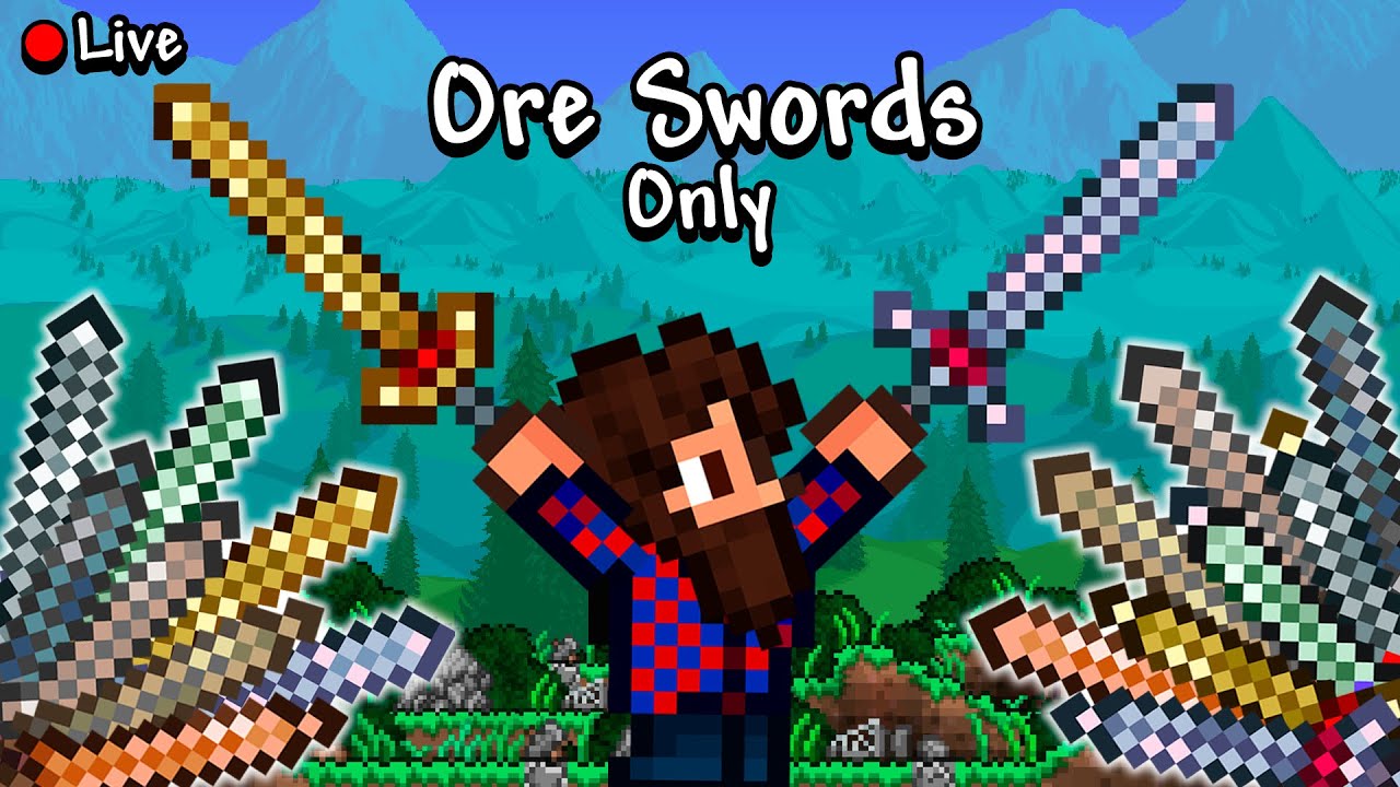 Terraria But I Can Only Use Ore Swords! (Part 1)