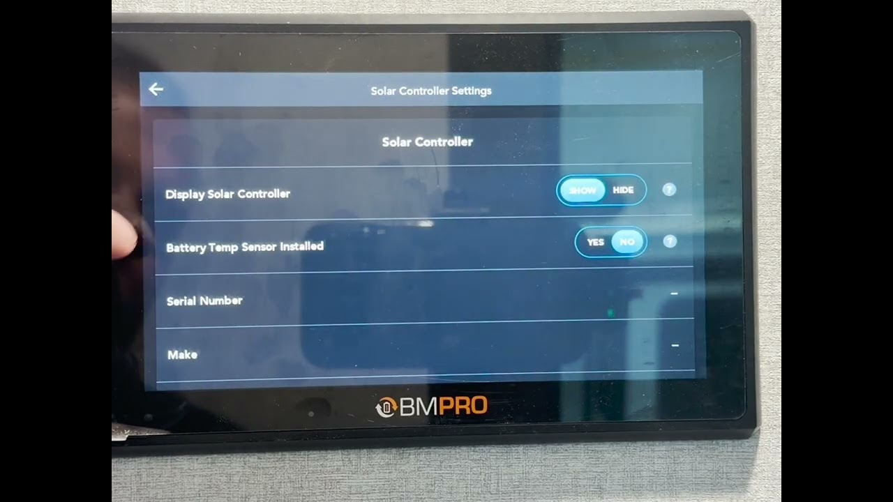 About system pages BM Pro 2026 touchpad
