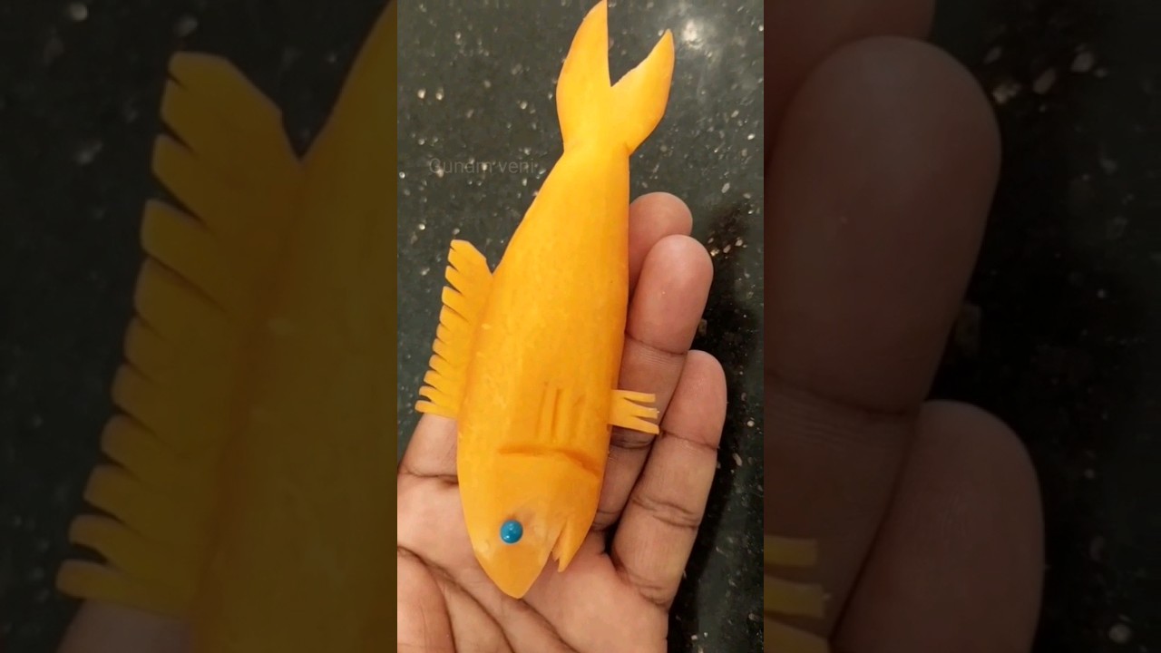 Carrot carving  making fish🐟