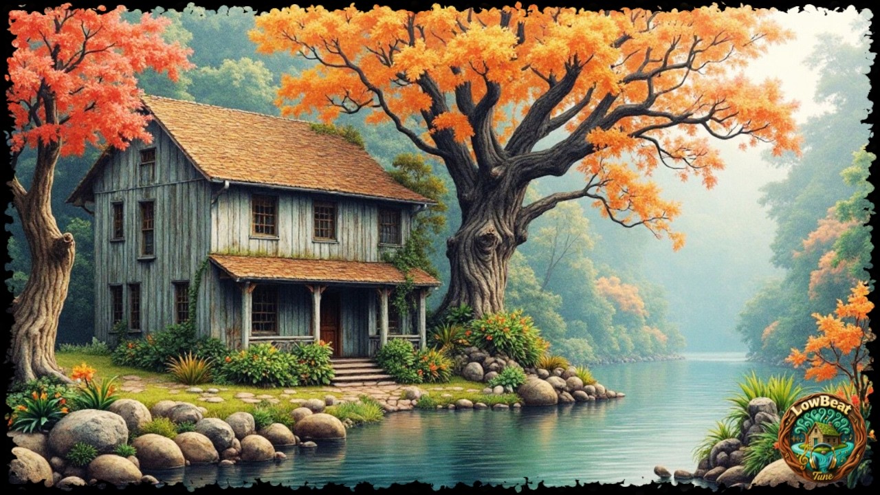 River's Gentle Hum 🍂🎨 | Calming Nature Music for Artistic Inspiration | LowBeat Tune 🍁