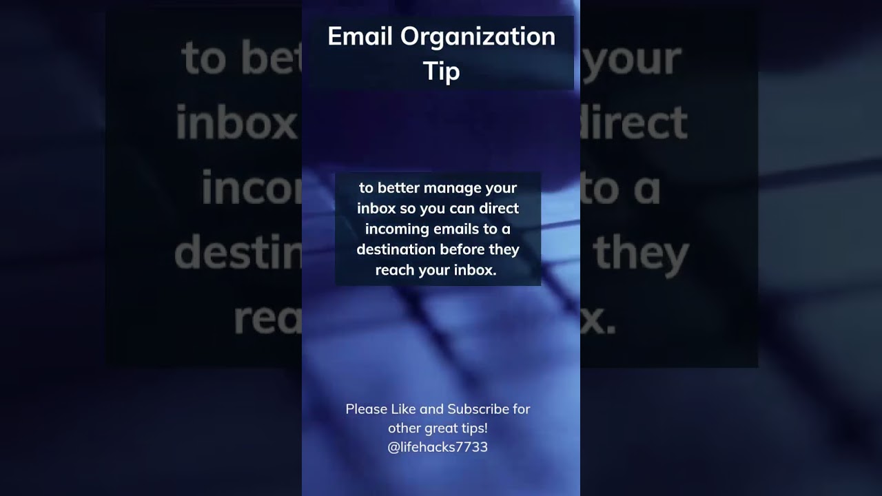 Email Organization Tip #email #shorts #productivity #simplifyinglife #lifehacks #inbox #managetime