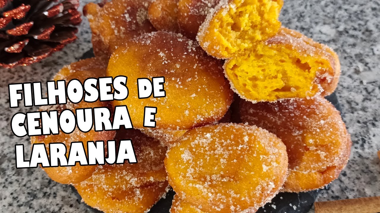 Filhoses de cenoura e laranja🎄Receita de Natal #doces #receitasdenatal #sobremesa #cenoura