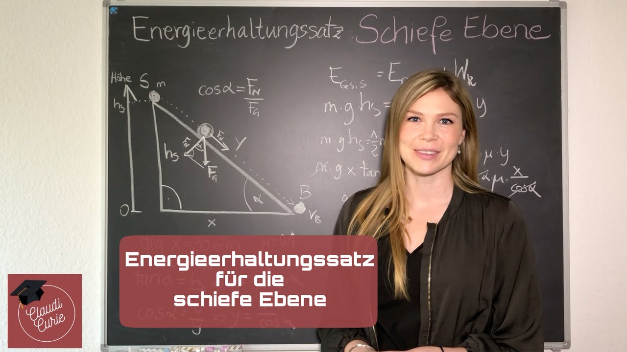 Energieerhaltungssatz für die schiefe Ebene | Mit und ohne Reibung | Mechanik | Physik