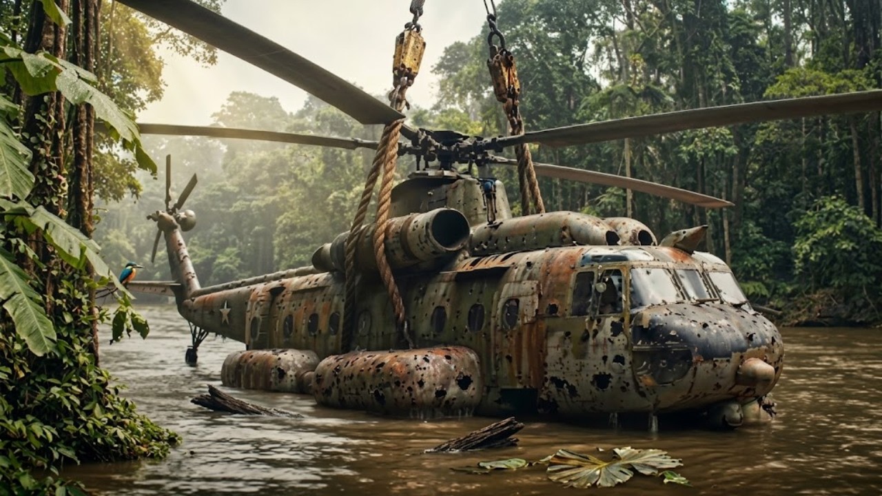 Abandoned Jungle River Helicopter | US-Iran War Military Restoration