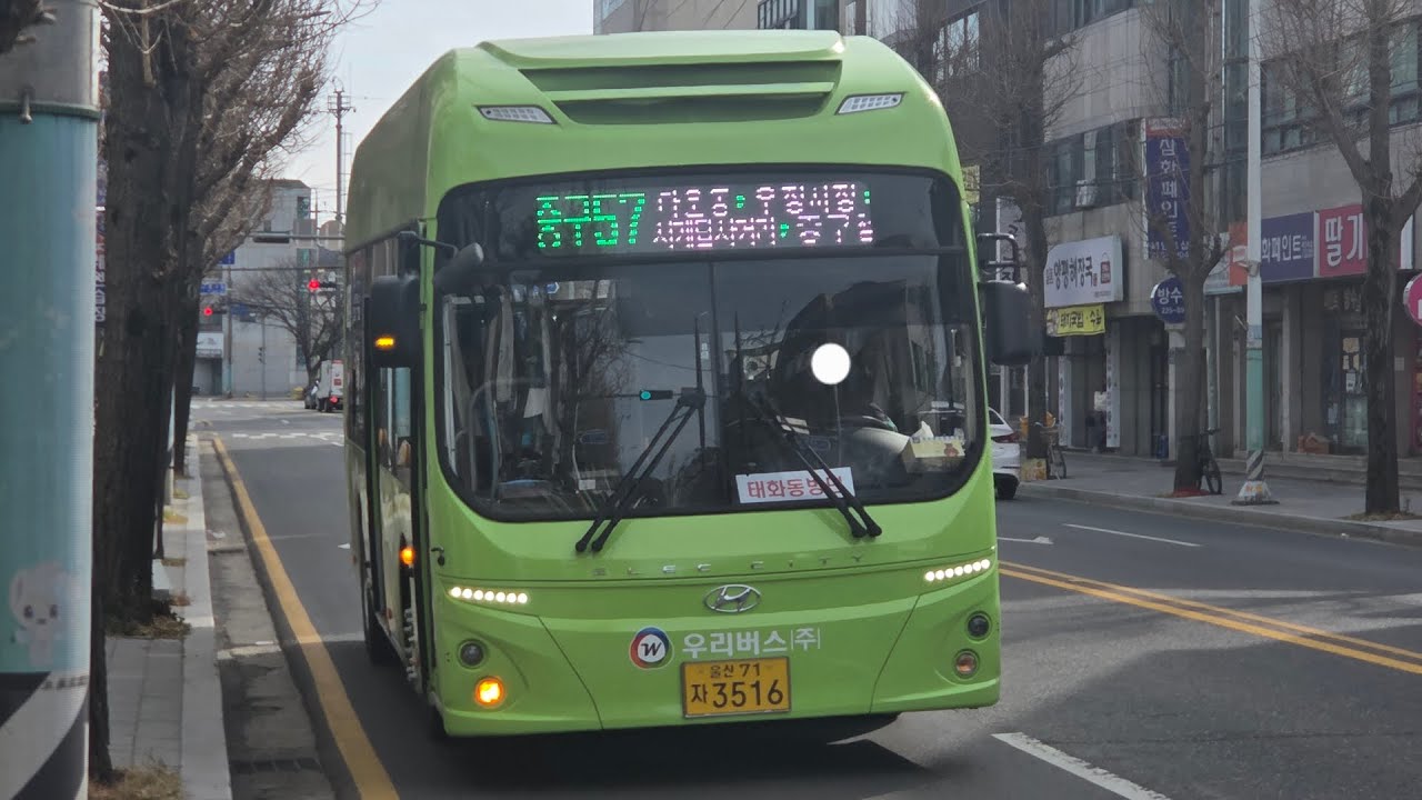 울산 (중구57 우리버스) [동원로얄듀크2차~시계탑사거리]구간 2025년 6월식 현대[HYUNDAI] 일렉시티2[ELEC CITY]|| TOWN 전기버스 EV⚡️저상 앞면 주행영상